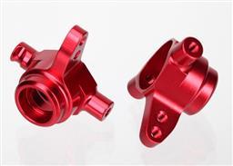 Steering blocks, 6061-T6 aluminum, left & right (red-anodized) - Xtreme RC