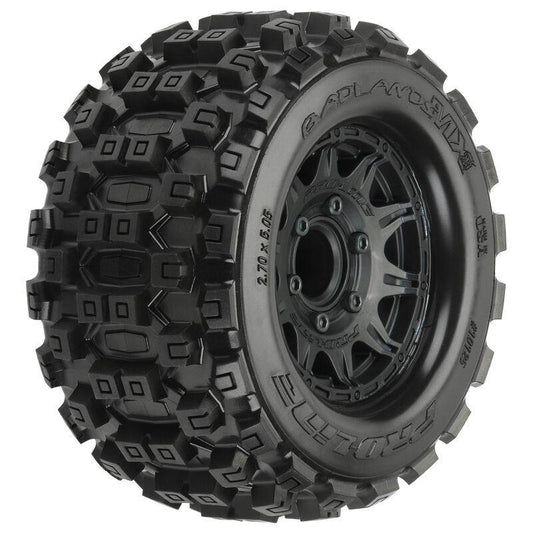 1/10 Badlands MX28 Fr/Rr 2.8" MT Tires Mounted 12mm Blk Raid (2)