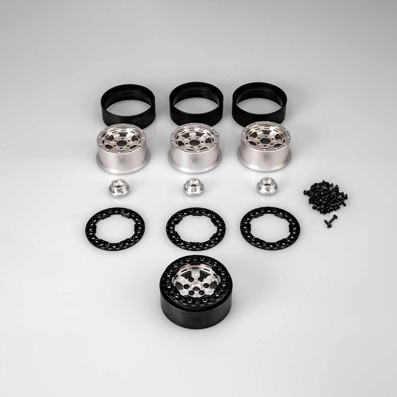 JConcepts Jammer 2.2" Beadlock Aluminum Crawler Wheels (4) (Silver/Black)