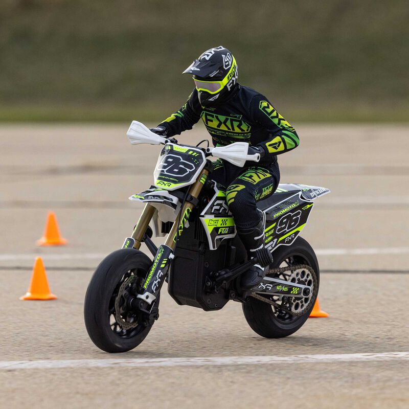 Promoto-SM 1/4 Super Moto Motorcycle, FXR, White: RTR Basic - Xtreme RC