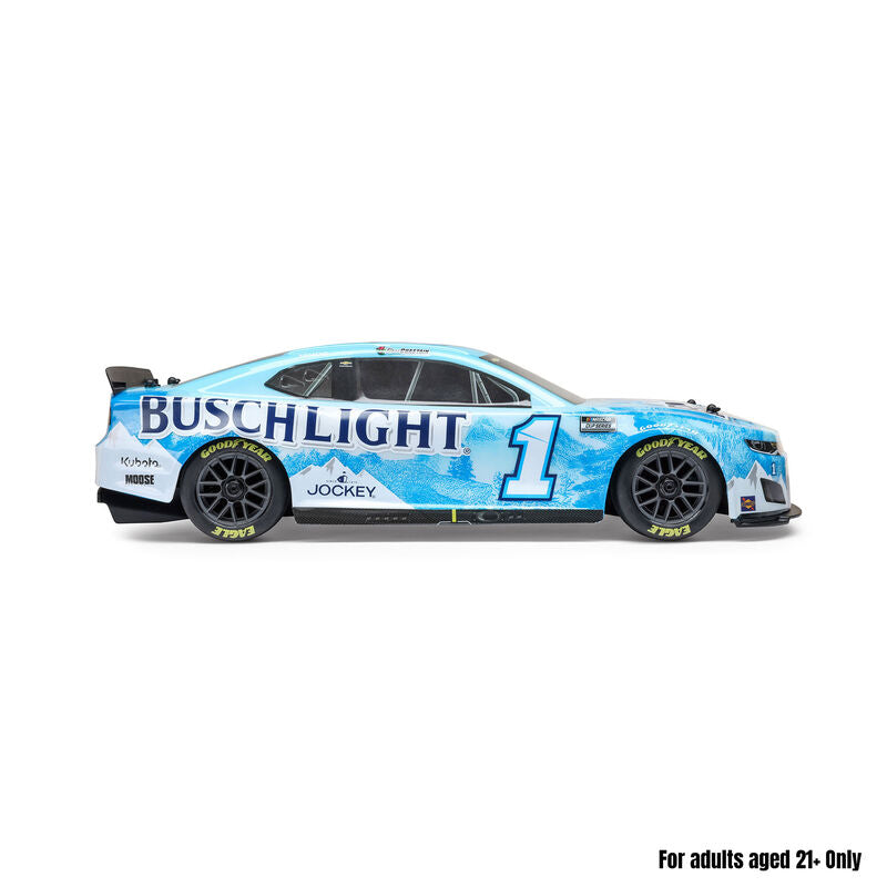 1/12 NASCAR RC Race Car Ross Chastain No. 1 2025 Busch Light Chevrolet ZL1 2S AWD RTR Brushed On-Road (Battery & Charger Included), Blue - Xtreme RC