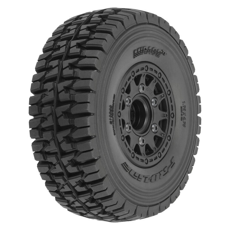 Mirage TT 2.2"/3.0" BELTED SC Tires Mounted on Raid Black 6x30 Removable Hex (12mm & 14mm) Wheels (2) - Xtreme RC