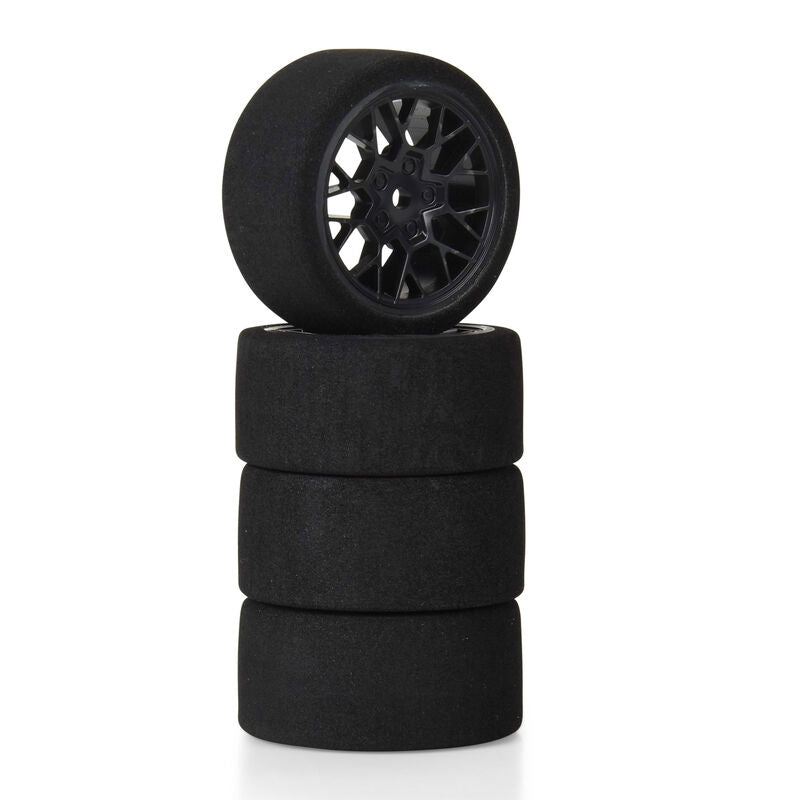Fifty6 Foam Tire Mounted on Circuit Black Wheel 8mm Hex (4) - Xtreme RC