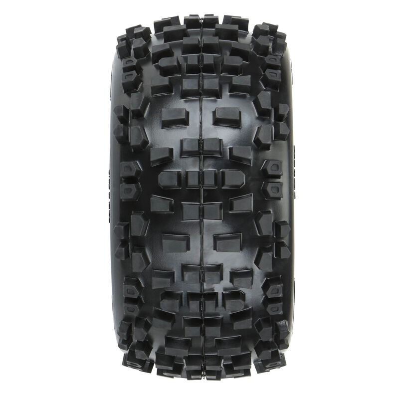 Badlands 3.8" All Terrain Tires Mounted on Raid Black 8x32 Removable Hex Wheels (2) for 17mm MT
