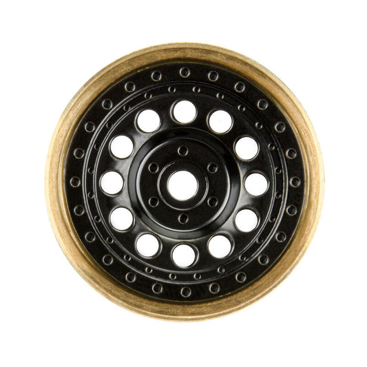 1/24 Rock Shooter Brass F/R 1.0 7mm Whl (2) Blk - Xtreme RC