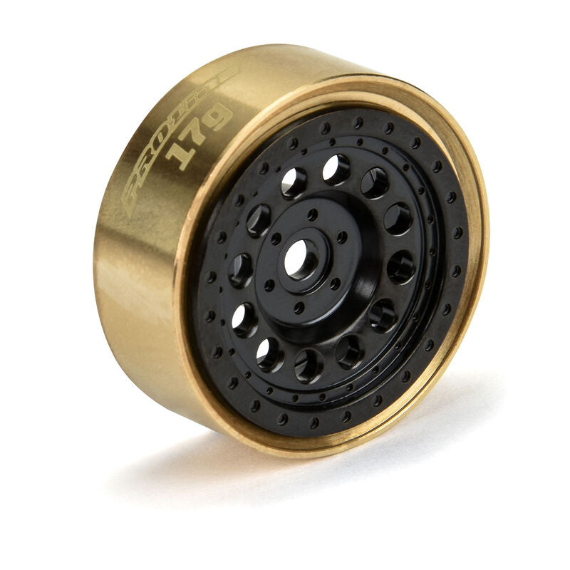 1/24 Rock Shooter Brass F/R 1.0 7mm Whl (2) Blk - Xtreme RC