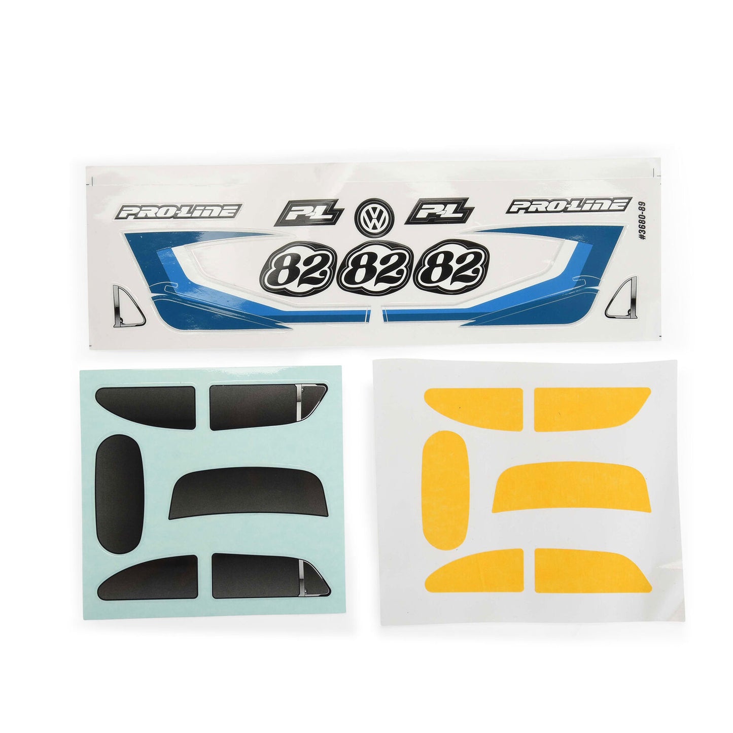 Class 1 VW Bug Blue Race Body Conversion Kit and Flat Iron Tires Mounted 12mm Chrome Diablo (4) for Arrma Typhon Grom - Xtreme RC