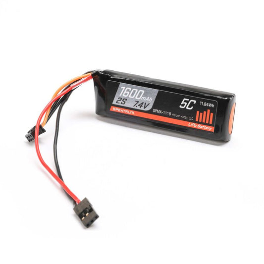 7.4V 1600mAh 2S 5C LiPo RX Battery