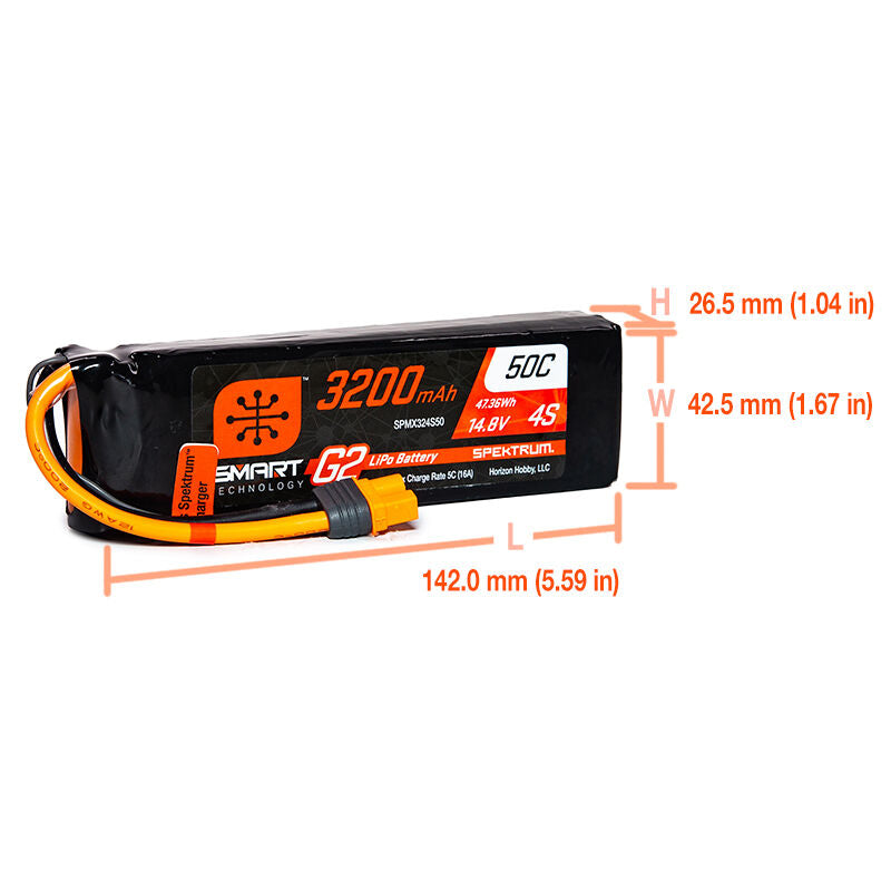 3200mAh 4S 14.8V Smart G2 LiPo 50C; IC3 - Xtreme RC