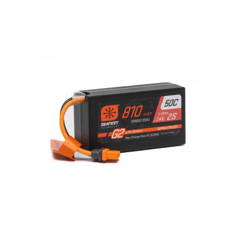 810mAh 2S 7.4V Smart G2 50C LiPo; IC2 - Xtreme RC