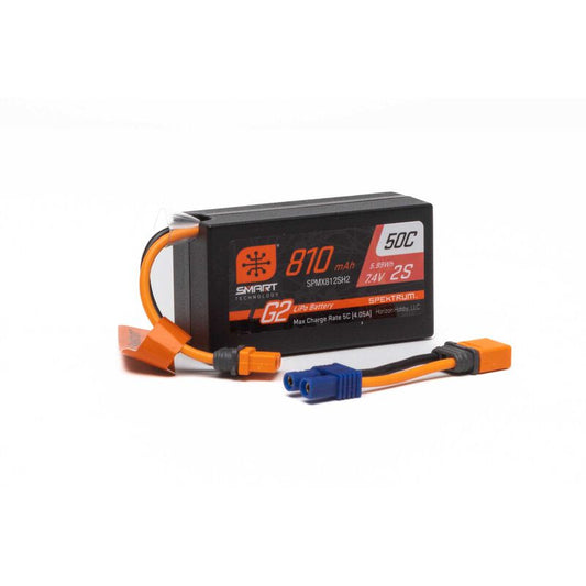 810mAh 2S 7.4V Smart G2 50C LiPo; IC2 - Xtreme RC