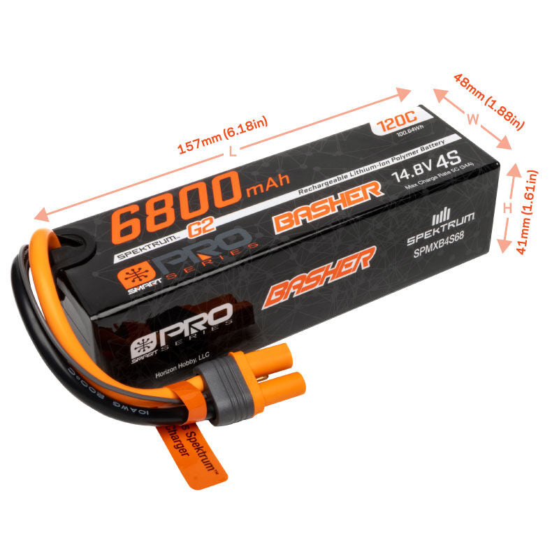 6800mAh 4S 14.8V Smart Pro Basher LiPo 120C IC5