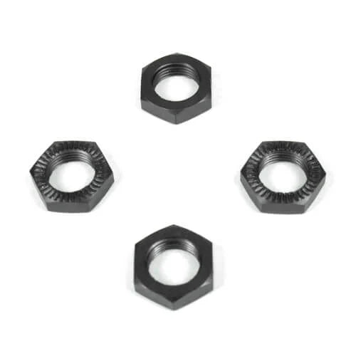 Wheel Nuts (17mm, serrated, gun metal anodized, M12x1.0, 4pcs) - Xtreme RC