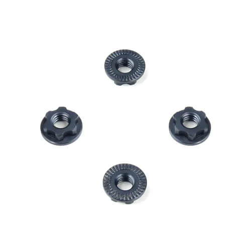 Wheel Nuts 7mm M4 Serrated Gun Metal Anod, 4pc - Xtreme RC