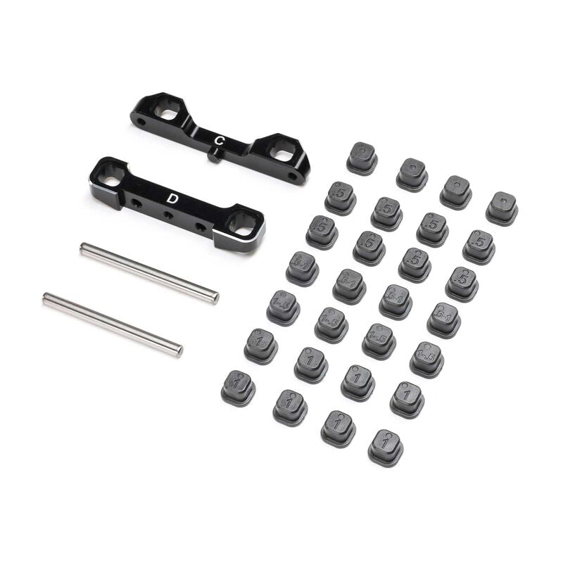 Adjustable Pivot Set C & D, Black: 22S Sprint - Xtreme RC