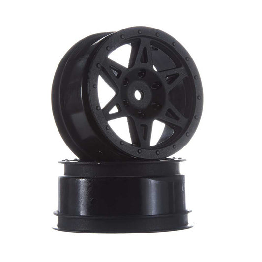 1/10 Front 2.2/3.0 Wheels, 12mm Hex, Black: Raider