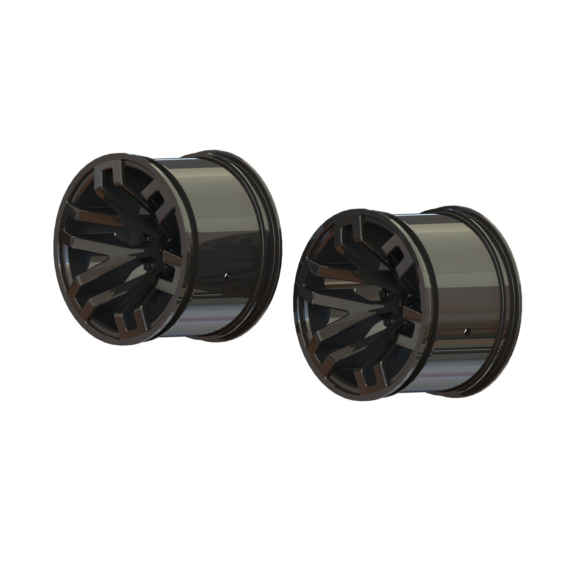 1/10 MT Front/Rear 2.8 Wheels, 14mm Hex, Black Chrome (2)
