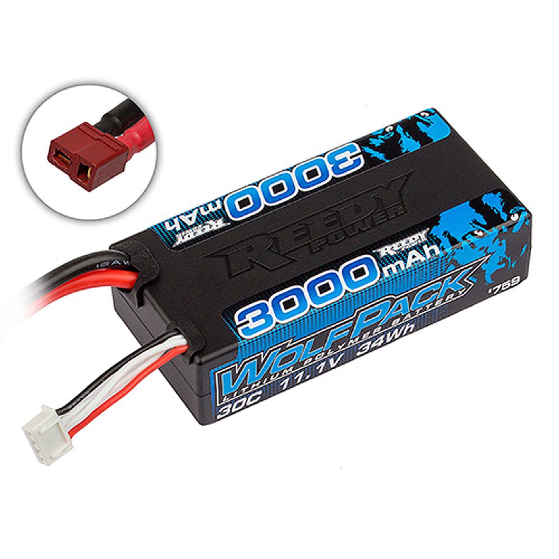 Wolfpack LiPo 3000mAh 30C 11.1V Shorty, & T-plug