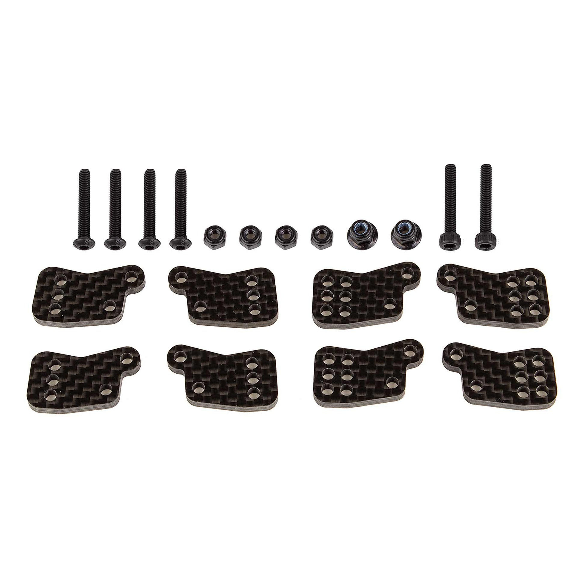 RC8B4.1 FT Rear Hub Tower Set, carbon fiber