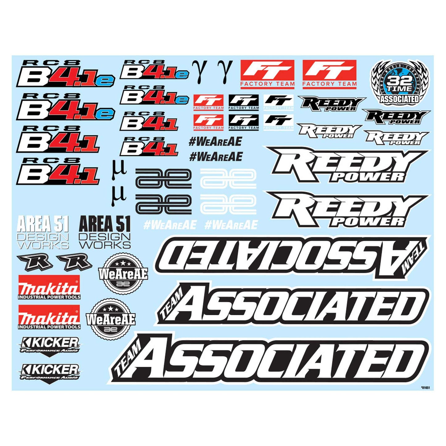 RC8B4.1/RC8B4.1e Decal Sheet
