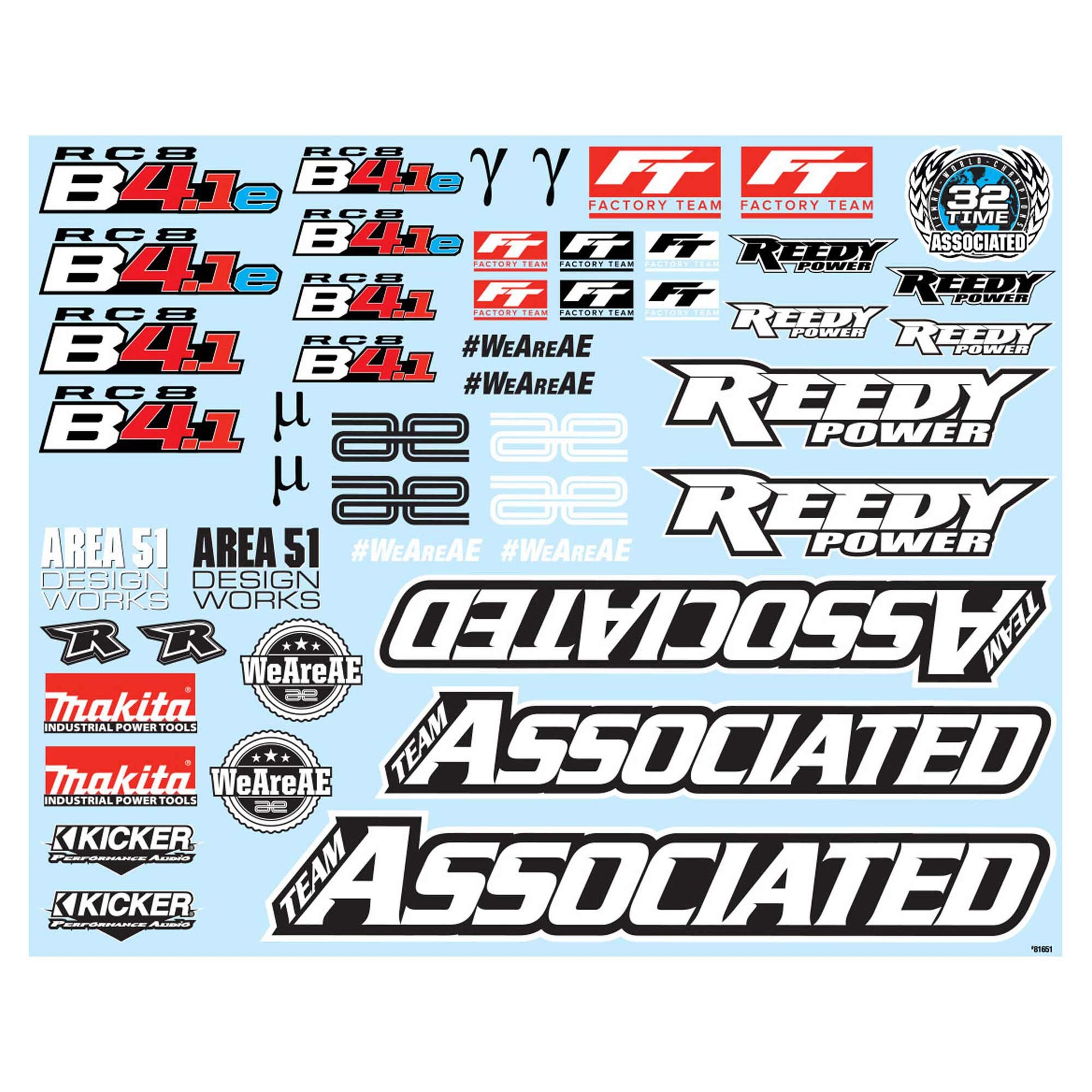 RC8B4.1/RC8B4.1e Decal Sheet