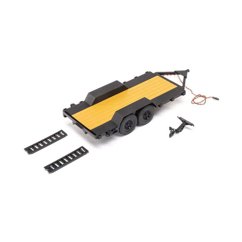 SCX24 Flat Bed Vehicle Trailer with LED Taillights:1/24th - Xtreme RC