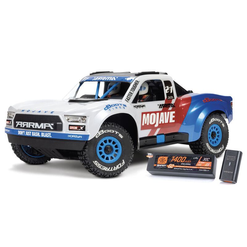 MOJAVE GROM 4X4 223S BLX BRUSHLESS SMALL SCALE DESERT TRUCK RTR WITH DSC, BATTERY & CHARGER, WHITE - Xtreme RC