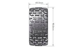 Louise R/C ST-Pioneer 1/16 2.2" Stadium Truck Tires, 12mm Hex, Soft, Mounted on Black Rim, Front/Rear (2) - Xtreme RC