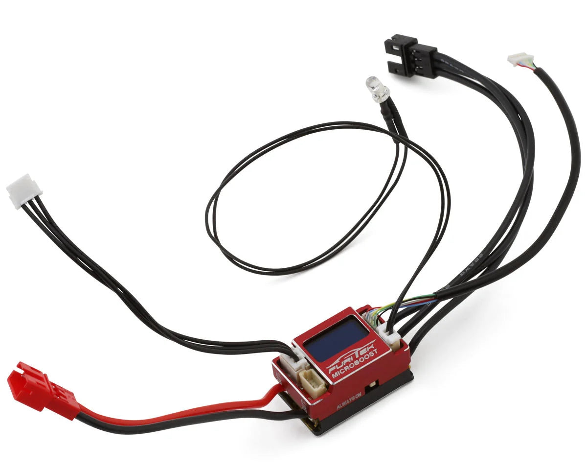 Furitek Microboost 2S 25A Brushless Sensored/Sensorless Micro Drift ESC w/Display (Red) (Solderable/Replaceable Wire) - Xtreme RC