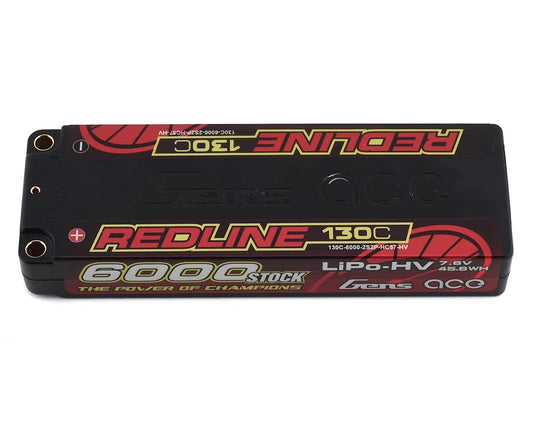 7.6V 6000mAh 2S 130C HV Lipo: 5.0mm BULLET