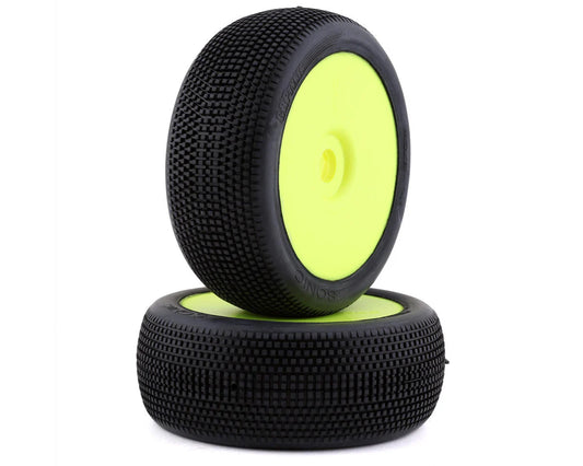 GRP Tires Sonic Pre-Mounted 1/8 Buggy Tires (2) (Yellow) (Soft) - Xtreme RC