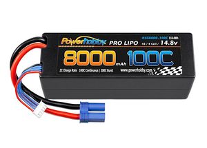 4s 14.8V 8000MAH 100C Lipo Battery w EC5 Plug Hard Case - Xtreme RC