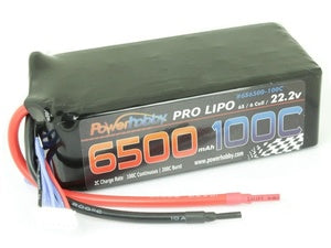 6500mAh 22.2V 6S 100C LiPo Battery (no connector) - Xtreme RC