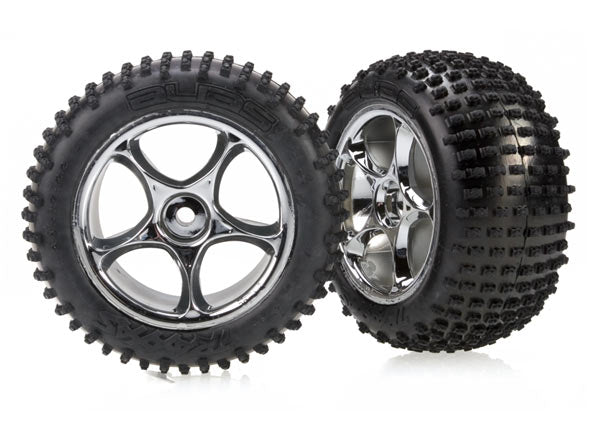 Tires and Wheels Assembled (tracer 2.2' chrome wheels, Alias) - Xtreme RC