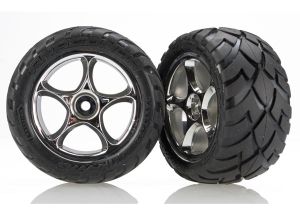 Tire and wheels assembled (tracer 2.2' chrome whls,Anaconda 2.2) - Xtreme RC