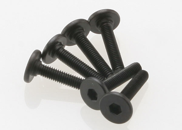 Traxxas Screws, 3x15mm flat-head machine (hex drive) (6)