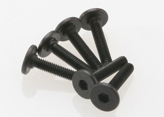 Traxxas Screws, 3x15mm flat-head machine (hex drive) (6)