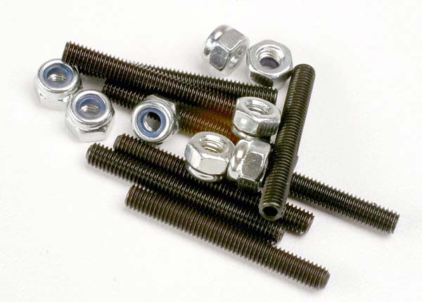 Traxxas Set (grub) screws, 3x25mm (8)/ 3mm nylon locknuts (8) - Xtreme RC