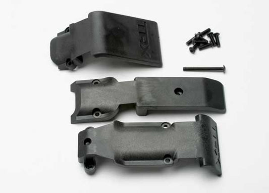 Skid plate set, front (2 pieces, plastic)/ skid plate, rear (1 piece, plastic) - Xtreme RC