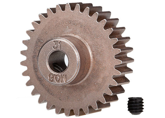 Gear, 31-T pinion (0.8 metric pitch, compatible with 32-pitch) (fits 5mm shaft)/ set screw - Xtreme RC