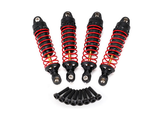 Shocks, GTR hard-anodized, PTFE-coated aluminum with TiN shafts (fully assembled w/ springs) (4) / 2.5x10mm CS (8) - Xtreme RC
