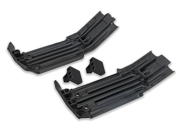 7744 Traxxas Xmaxx Skidplate, front (1), rear (1)/ rubber impact cushion (2) - Xtreme RC