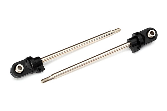 7763 - Shaft, GTX shock, 110mm (assembled with rod ends & hollow balls) (steel, chrome finish) (2) - Xtreme RC
