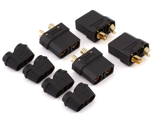XT90 Connectors, Black, w/ 4 Female Plugs - Xtreme RC