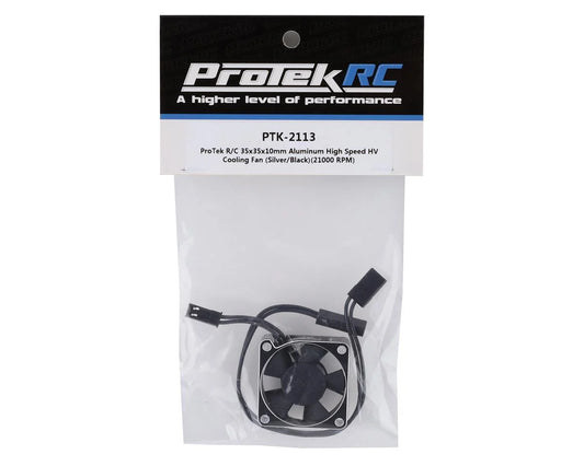 ProTek RC 35x35x10mm Aluminum High Speed HV Cooling Fan (Silver/Black) - Xtreme RC