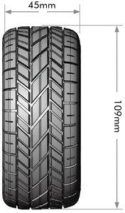 SC-Rocket M Oval Track 1/10 Short Course Tires, Soft, 12, 14 & 17mm Removable Hex on Black Rim (2)