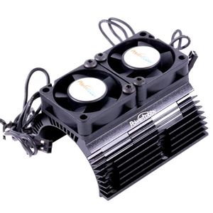 Power Hobby Heat Sink w/ Twin Tornado High Speed Fans, for 1/8 Motors, Black - Xtreme RC