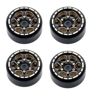 Power Hobby 1.0" Black Brass Beadlock Crawler Wheels, 1/24 Traxxas TRX-4M