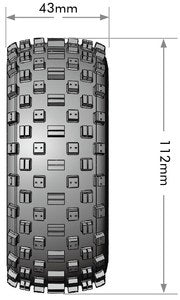 SC-Rock 1/10 Short Course Tires, Soft, 12, 14 & 17mm Removable Hex on Black Rim (2) - Xtreme RC