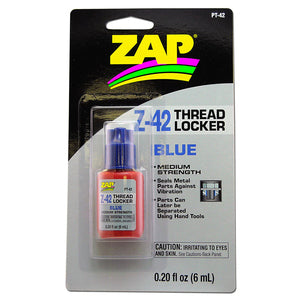 Zap Z-42 Blue Thread Locker 0.2oz Bottle - Xtreme RC